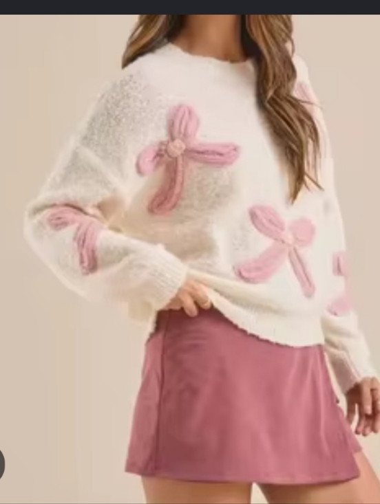Altar'd State Sweaters - Altar'd State Fuzzy Bow 3D Sweater